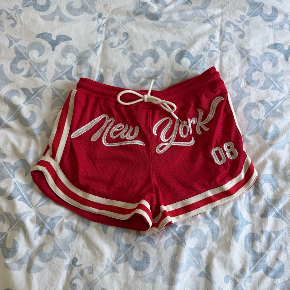 princess polly red jersey shorts- Size 4